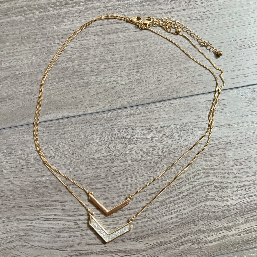 Forever21 Gold 2 Arrow Layer Necklaces